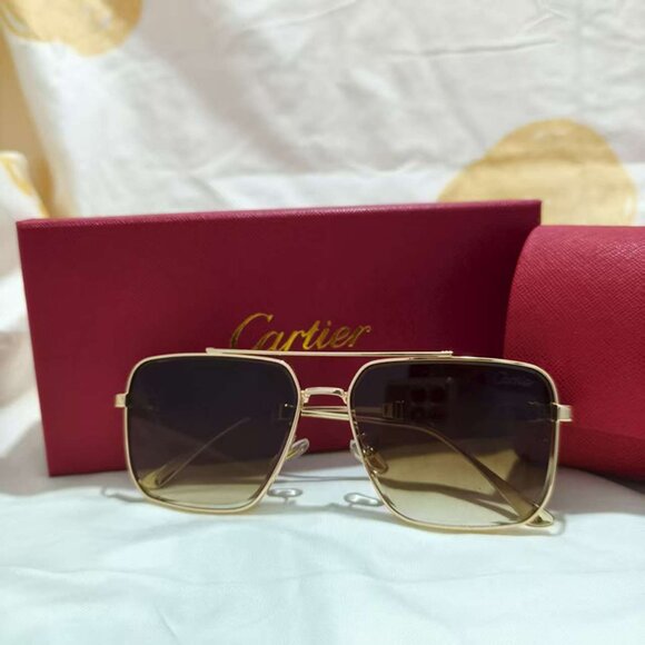 Cartier Square Gradient Brown Sunglasses - Picture 7 of 7